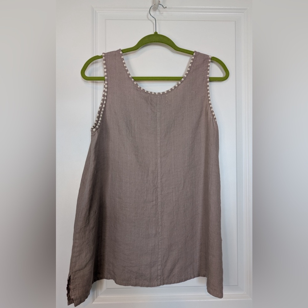FABULOUS! New York City Women’s Tank Tan Lagenlook Relaxed Fit Size Small - Picture 3 of 6